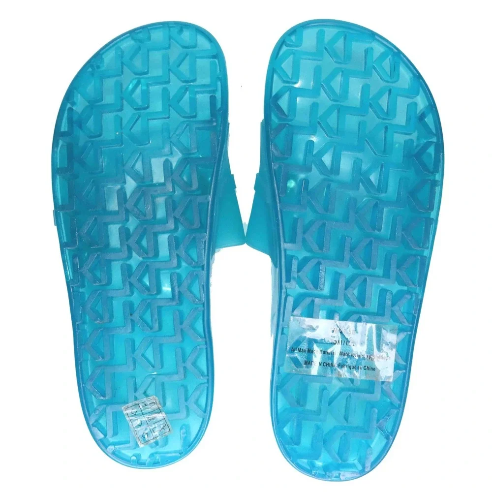 Karl Lagerfeld Blue Toni Designer Pool Sandals Diamond Comfort Slides Womens‎ 7 - Picture 7 of 8